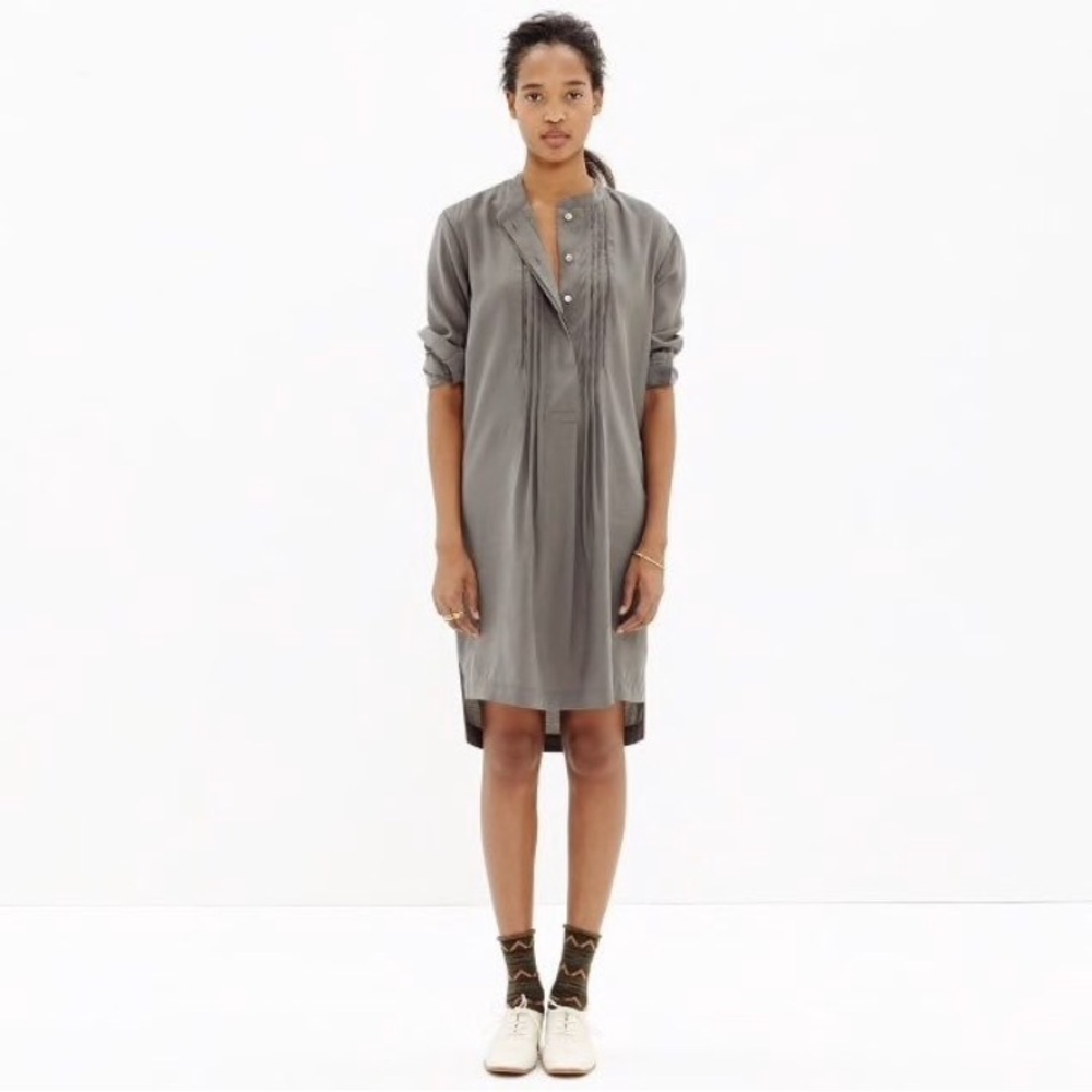 Madewell pleated tunic shirt dress